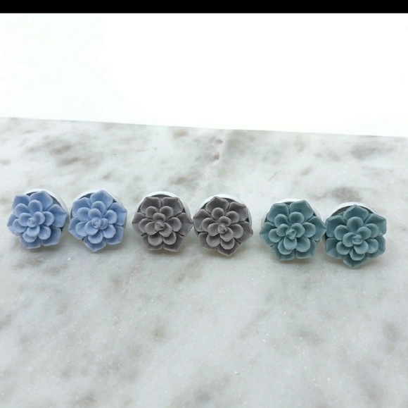 Succulent Earrings - Picture 3 of 4